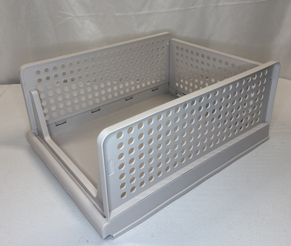 Stackable Plastic Storage Basket Foldable Closet Organizer Drawer Wardrobe Bins